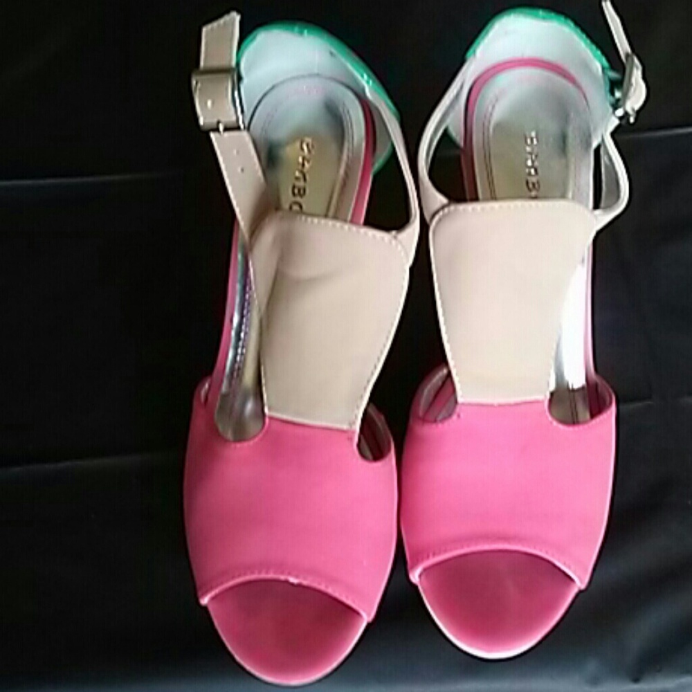 Multi Colored Peep Toe Wedge
